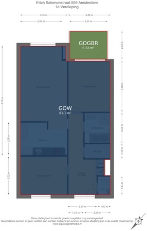 Floorplan - Erich Salomonstraat 559, 1087 GT Amsterdam